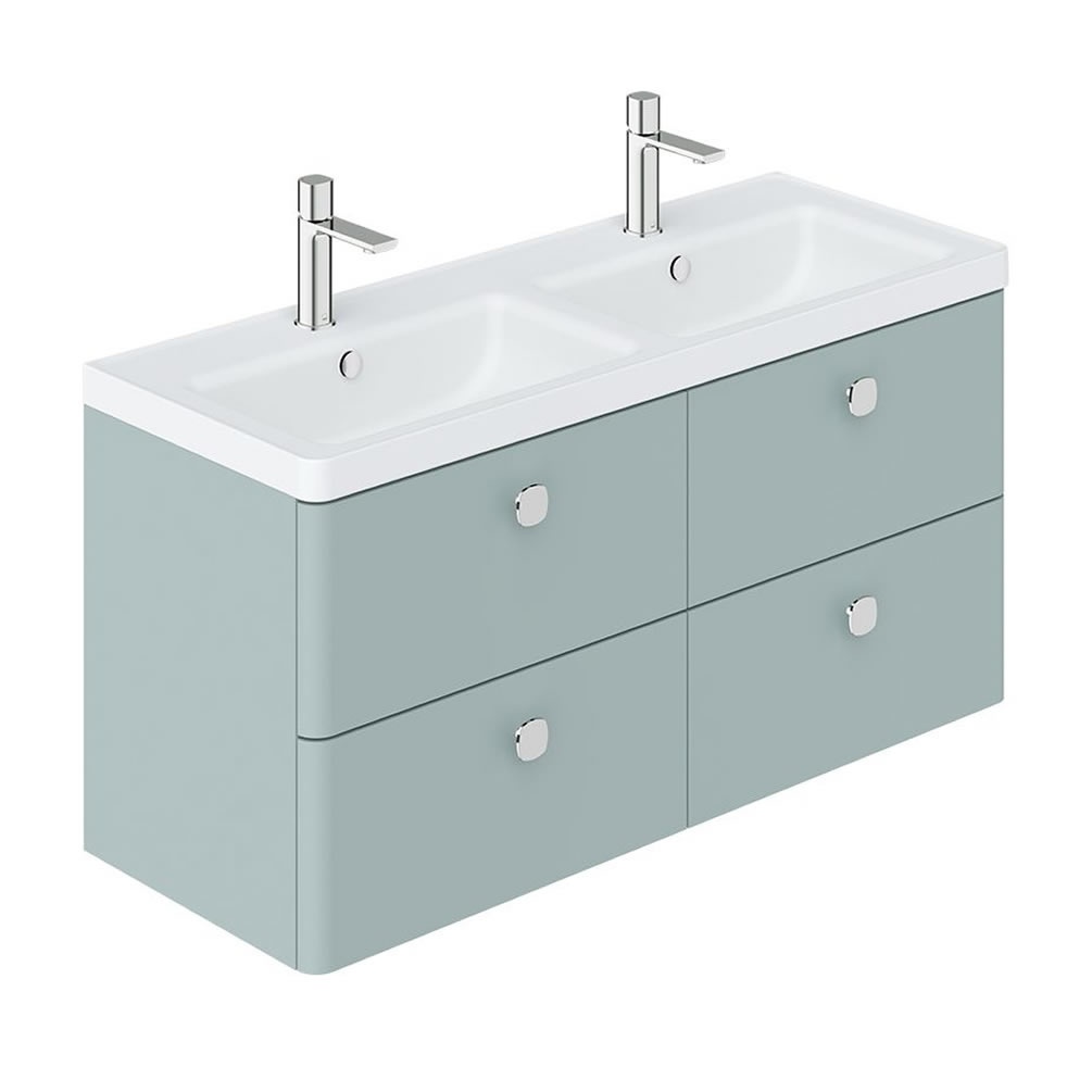 Vado Cameo 1200mm Cove Blue Wall Hung 4 Drawer Vanity Unit & Ceramic Basin